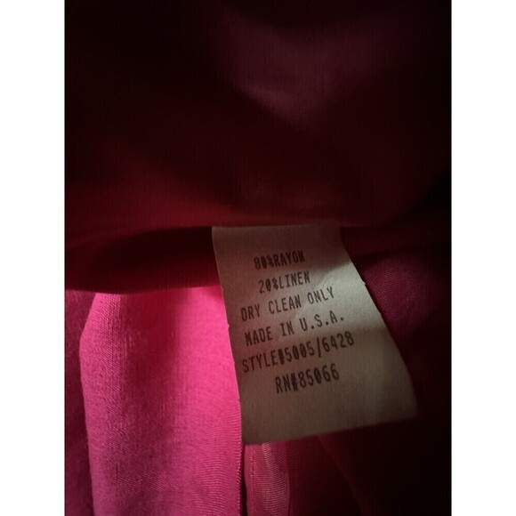 Casual Corner Dress womens 14 Pink Linen Blend Short Sleeve Lined Breathable USA - Picture 8 of 14